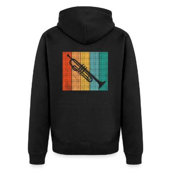 Trompette Trompette Trompette Multicolore Rétro Musique - Veste à capuche bio Premium Unisexe - noir - Dos - Nico (187cm)