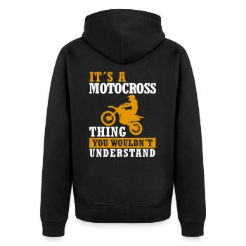 Motocross Motocrosser Moped Biker Motocross Spruch - Veste à capuche bio Premium Unisexe - noir - Dos - Nico (187cm)