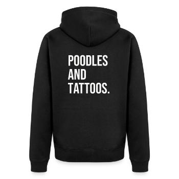 Caniche et tatouages - Veste à capuche bio Premium Unisexe - noir - Dos - Nico (187cm)