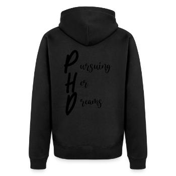Phd Pursuing Her Dreams - Veste à capuche bio Premium Unisexe - noir - Dos - Nico (187cm)