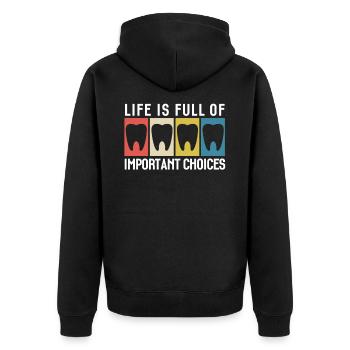 Dentist Dental Assistant Dental Dental ZMFA Saying - Unisex Premium Organic Zip Hoodie - black - Back - Nico (187cm)