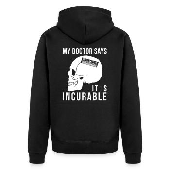 Synthesizer Keyboarder Musik Keyboard Geschenk - Unisex Premium Bio Zip Hoodie - Schwarz - Hinten - Nico (187cm)
