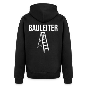 Bauleiter Bauherr Baustelle Hausbau Häuslebauer - Unisex Premium Bio Zip Hoodie - Schwarz - Hinten - Nico (187cm)