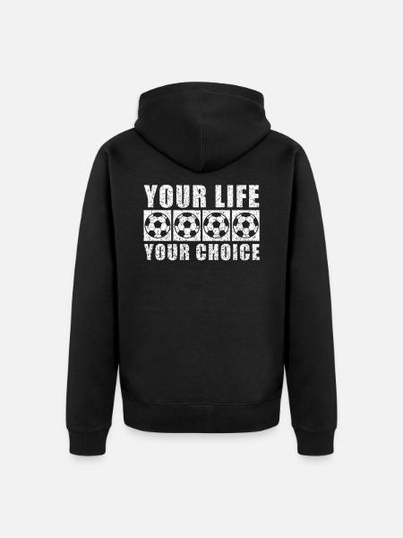 Fussball Sprüche Soccer Player - Unisex Premium Bio Zip Hoodie - Schwarz
