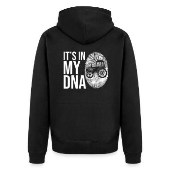 Traktor DNA Spruch Landwirt Trecker Landwirtschaft - Unisex Premium Bio Zip Hoodie - Schwarz - Hinten - Nico (187cm)