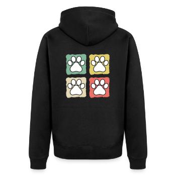 Patte chiens chiens amoureux de chien rétro cadeau - Veste à capuche bio Premium Unisexe - noir - Dos - Nico (187cm)