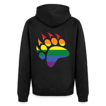 LGBT Homosexuell Gay Pride Monat Bär Bear - Unisex Premium Bio Zip Hoodie - Schwarz - Hinten - Nico (187cm)