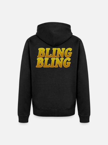 Bling Bling - Unisex Premium Bio Zip Hoodie - Schwarz
