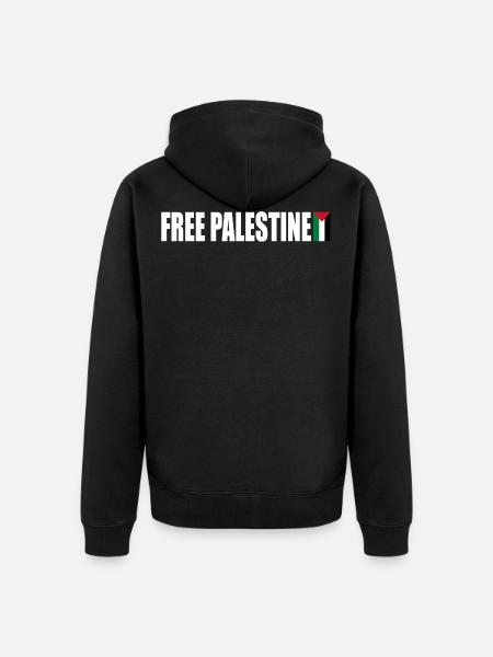 Free palestine - Unisex Premium Organic Zip Hoodie - black
