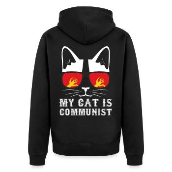 Mon chat est un communiste - Veste à capuche bio Premium Unisexe - noir - Dos - Nico (187cm)