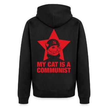 Mon chat est un communiste - Veste à capuche bio Premium Unisexe - noir - Dos - Nico (187cm)