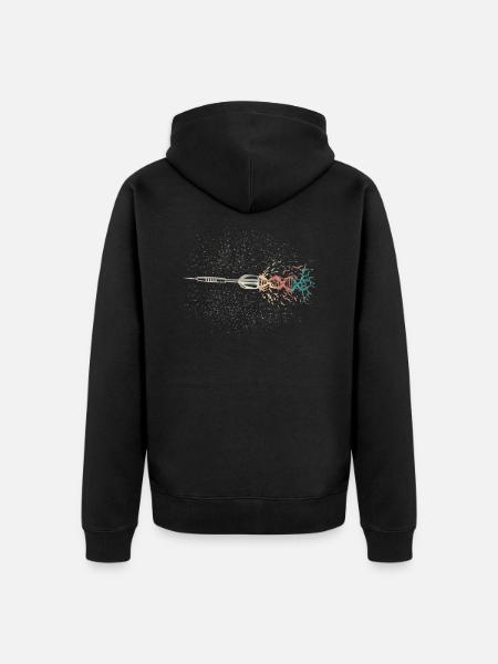 Retro Dartpfeil DNA - Unisex Premium Bio Zip Hoodie - Schwarz