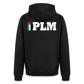 Plm - Unisex Premium Bio Zip Hoodie - Schwarz - Hinten - Nico (187cm)