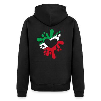 Iran symbol flag stain colors gift - Unisex Premium Organic Zip Hoodie - black - Back - Nico (187cm)