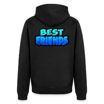 best friends | Best friends - Unisex Premium Organic Zip Hoodie - black - Back - Nico (187cm)