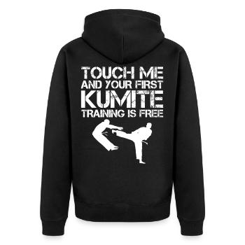 Karate Kumite Training Est gratuit - Arts martiaux - Veste à capuche bio Premium Unisexe - noir - Dos - Nico (187cm)