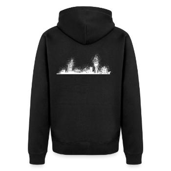 Bremerhaven - Unisex Premium Organic Zip Hoodie - black - Back - Nico (187cm)