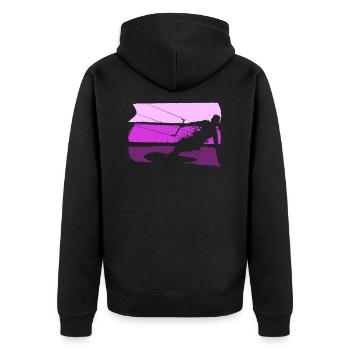 Kitesurfer Kitesurfing Kiter Kiteboard Kitesurf - Unisex Premium Organic Zip Hoodie - black - Back - Nico (187cm)
