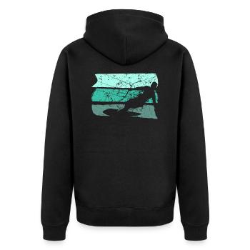 Kitesurfen Kitesurf Kiter Kiteboard - Unisex Premium Organic Zip Hoodie - black - Back - Nico (187cm)