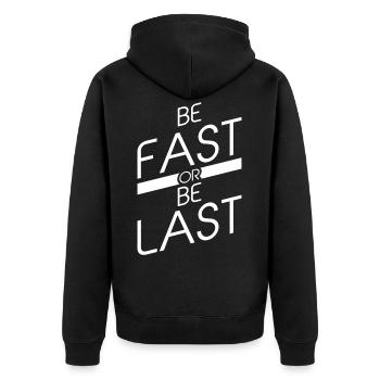 Be Fast Or Be Last Piscine Eau Natation Natation - Veste à capuche bio Premium Unisexe - noir - Dos - Nico (187cm)