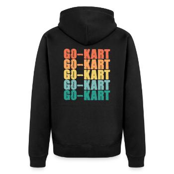Go Kart Rennfahrer Gokart Motorsport Kart Fahrer - Unisex Premium Bio Zip Hoodie - Schwarz - Hinten - Nico (187cm)