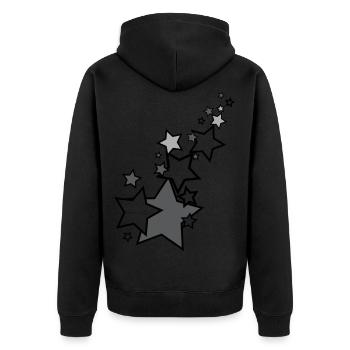 Sternschnuppe - Unisex Premium Bio Zip Hoodie - Schwarz - Hinten - Nico (187cm)