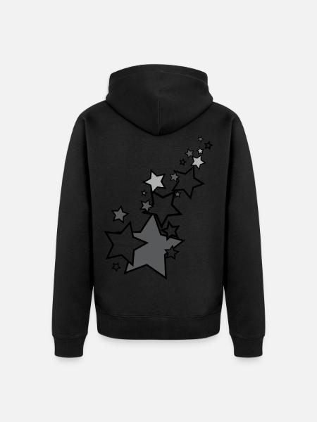 shooting star - Unisex Premium Organic Zip Hoodie - black