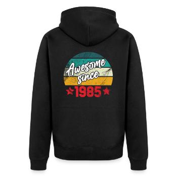 Awesome since 1985, Legend since 1985 - Unisex Premium Bio Zip Hoodie - Schwarz - Hinten - Nico (187cm)