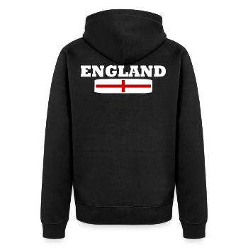 England - Unisex Premium Bio Zip Hoodie - Schwarz - Hinten - Nico (187cm)