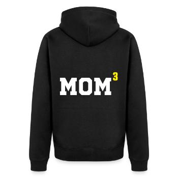 Mutter von drei Kindern MütterGeschenk - Unisex Premium Bio Zip Hoodie - Schwarz - Hinten - Nico (187cm)