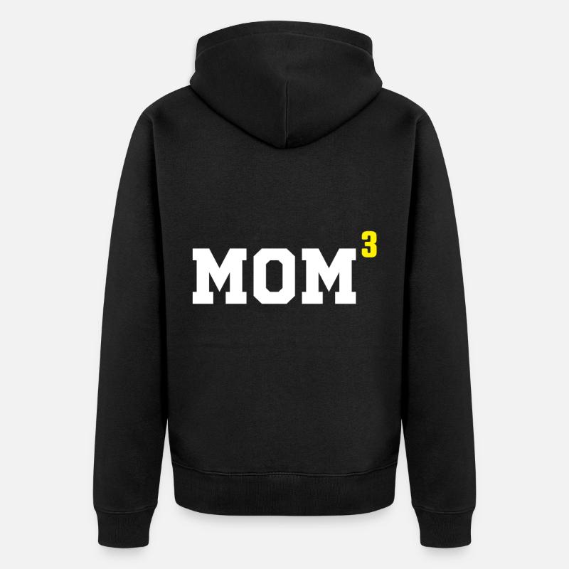 Mère de trois enfants MèresGift - Veste à capuche bio Premium Unisexe - noir