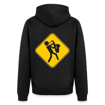 Saxophoniste Sax Music Musicien Saxophone Jazz Cadeau - Veste à capuche bio Premium Unisexe - noir - Dos - Nico (187cm)
