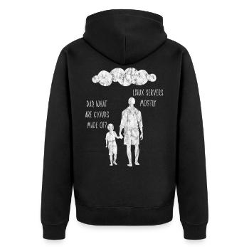 Dad What Are Clouds Made Of Linux Servers Mostly 6 - Unisex Premium Bio Zip Hoodie - Schwarz - Hinten - Nico (187cm)