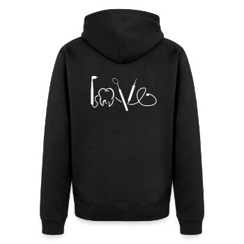 Dentist Dental Assistant Orthodontist Profession - Unisex Premium Organic Zip Hoodie - black - Back - Nico (187cm)