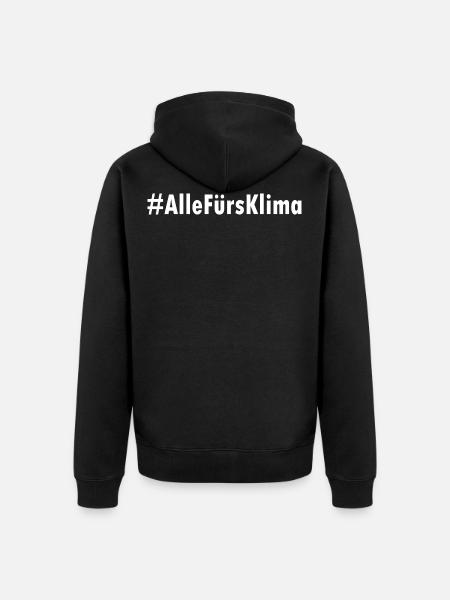 Tous pour le climat - Premium økologisk unisex-hættejakke - sort