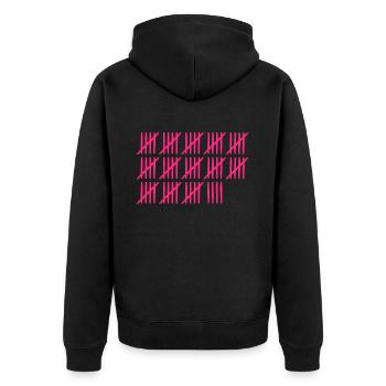 69 Geburtstag Strichliste - 69 Jahre alt - Unisex Premium Bio Zip Hoodie - Schwarz - Hinten - Nico (187cm)
