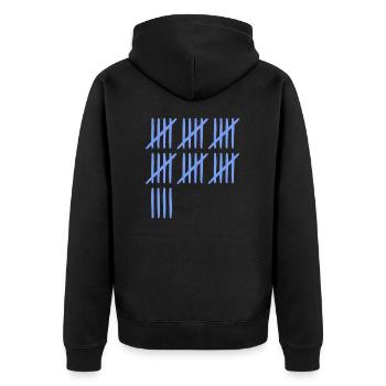 34 Geburtstag Strichliste - 34 Jahre alt - Unisex Premium Bio Zip Hoodie - Schwarz - Hinten - Nico (187cm)