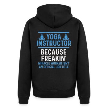 Instructeur de yoga Zen Asana Méditation Chakra - Veste à capuche bio Premium Unisexe - noir - Dos - Nico (187cm)