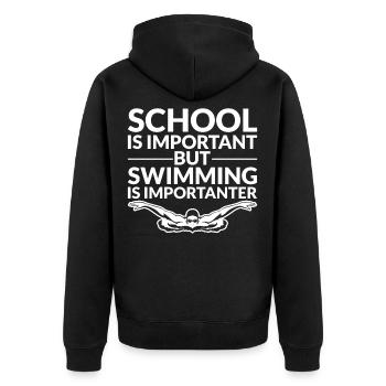 L’école Est important La natation Est Une baignade importante - Veste à capuche bio Premium Unisexe - noir - Dos - Nico (187cm)