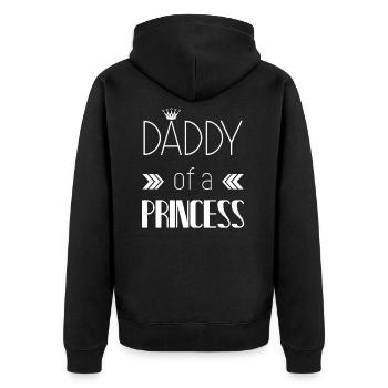 Dad and Daughter Gift - Unisex Premium Organic Zip Hoodie - black - Back - Nico (187cm)