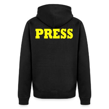 Presse - Veste à capuche bio Premium Unisexe - noir - Dos - Nico (187cm)