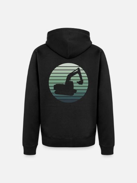 Baggerfahrer Baggern Baggerfahren Bagger - Unisex Premium Bio Zip Hoodie - Schwarz