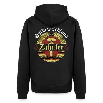 Zahnfee - Ostdeutschland - Unisex Premium Bio Zip Hoodie - Schwarz - Hinten - Nico (187cm)