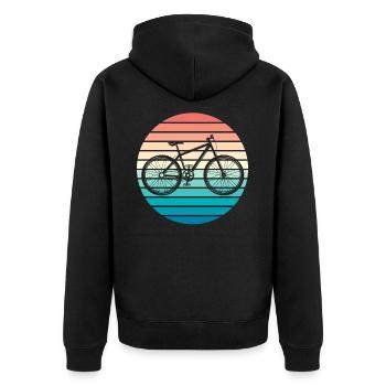 Cycling Mountain Biking Mountain Biking - Unisex Premium Organic Zip Hoodie - black - Back - Nico (187cm)