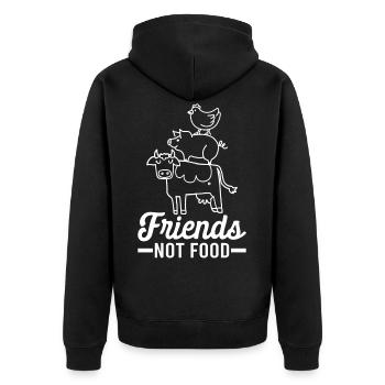 Amis pas nourriture végétarien Veganisme Cadeau végétalien - Veste à capuche bio Premium Unisexe - noir - Dos - Nico (187cm)