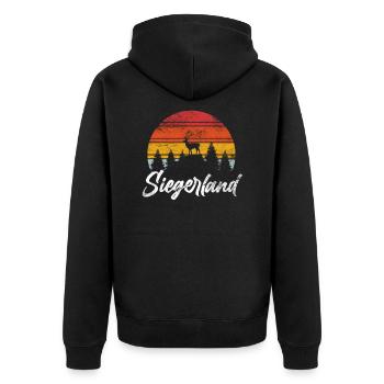 Siegerland Siegen Heimat - Unisex Premium Bio Zip Hoodie - Schwarz - Hinten - Nico (187cm)