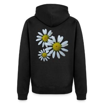 blooming flowers, bloom white, floral, flowery, nature - Unisex Premium Organic Zip Hoodie - black - Back - Nico (187cm)