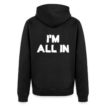 Alles in Krypto-Blockchain-Kryptogeld - Unisex Premium Bio Zip Hoodie - Schwarz - Hinten - Nico (187cm)