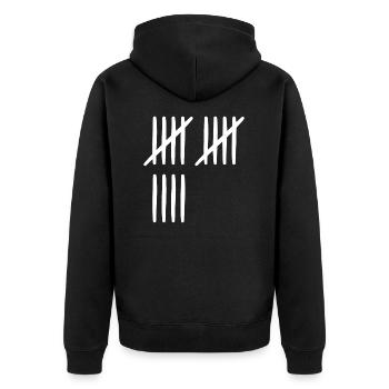 14. Geburtstag Strichliste 14 Jahre alt - Unisex Premium Bio Zip Hoodie - Schwarz - Hinten - Nico (187cm)