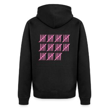 55. Geburtstag Strichliste 55 Jahre alt - Unisex Premium Bio Zip Hoodie - Schwarz - Hinten - Nico (187cm)